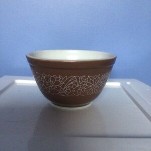 Brown Vintage Pyrex Woodland Mixing Bowl